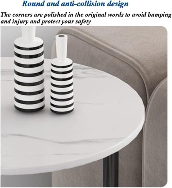 Emirates Living Room Tables Light Luxury Sofa Side Table Creative Side Table Coffee Table Wrought Iron Side Table Living Room Corner Table Three-Layer Shelf Design Make Full Use of Storage Space - Image 5