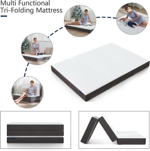 Emirates Living Folding Mattress, Tri Folding Foam Mattress with Storage Cover, Size - W 90 x L 180 x L 14 cm, Twin - Image 4